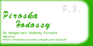 piroska hodossy business card